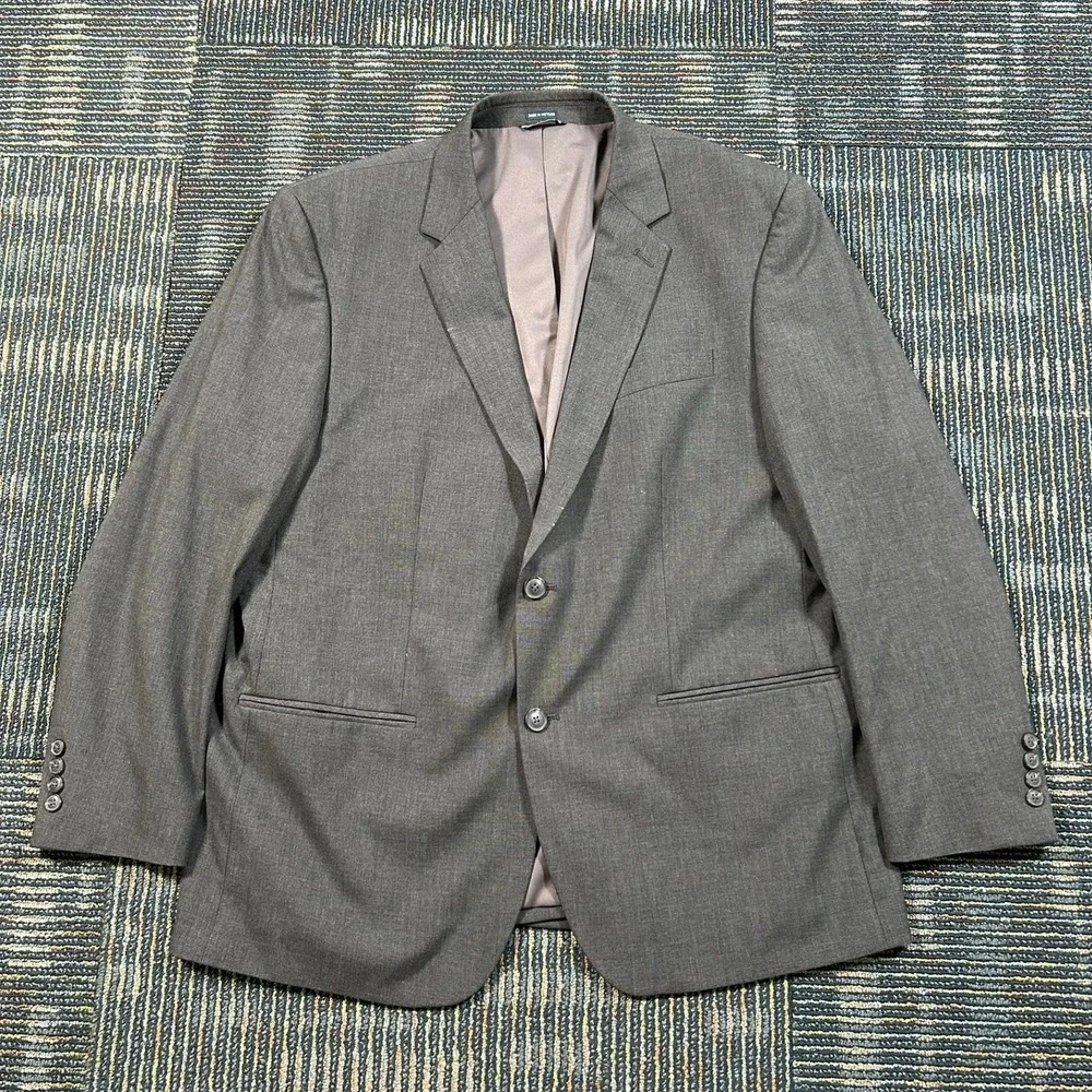 Saddlebred Blazer 48R Grey Motion Stretch Two Button Sport Coat Mens